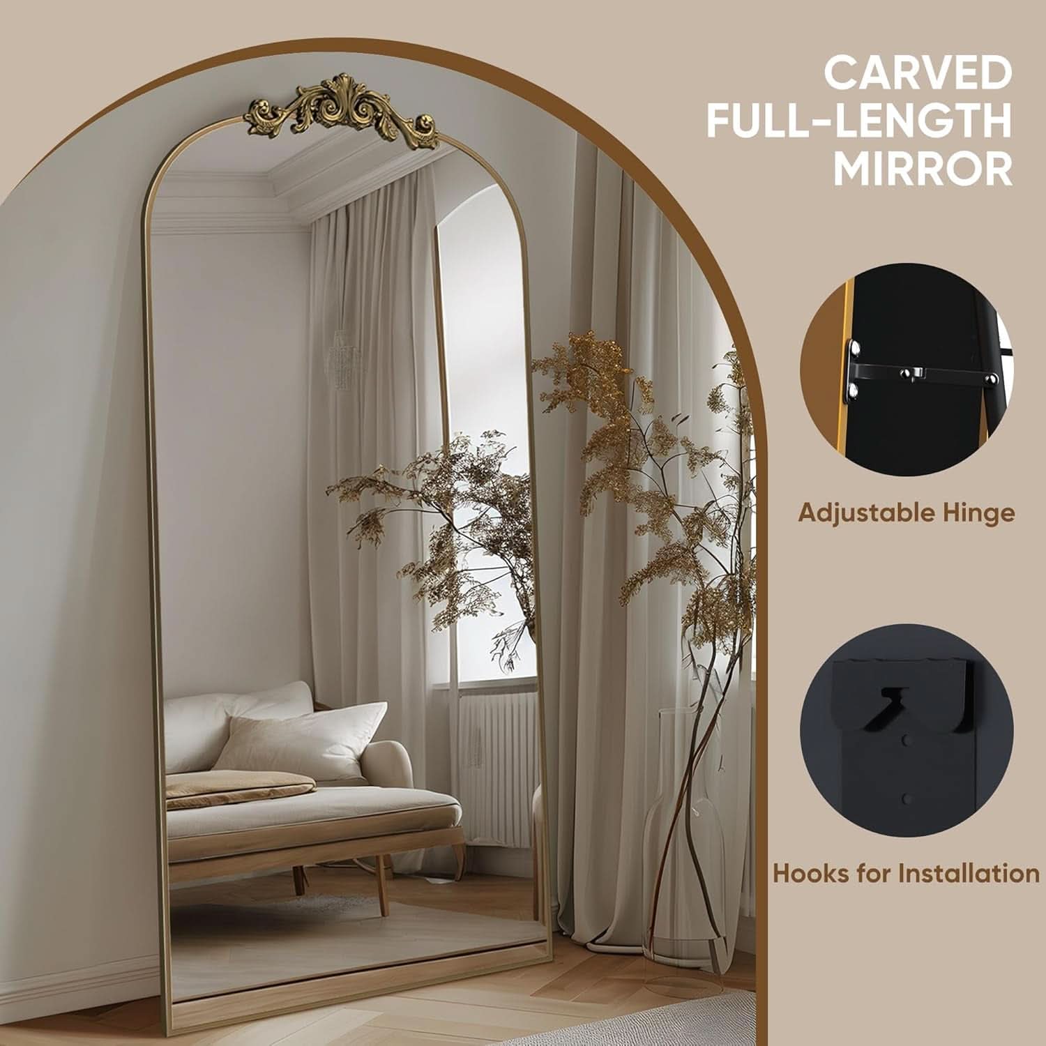 Full Length Floor Mirror 71x28 Inch Bronze For Bedroom
