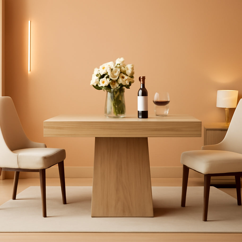 31 Point 5 Inch Square Dining Table With Pedestal Base