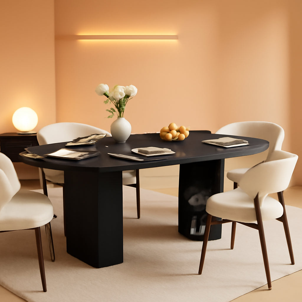 Extendable Oval Dining Table 41to78 Inches Charcoal Black