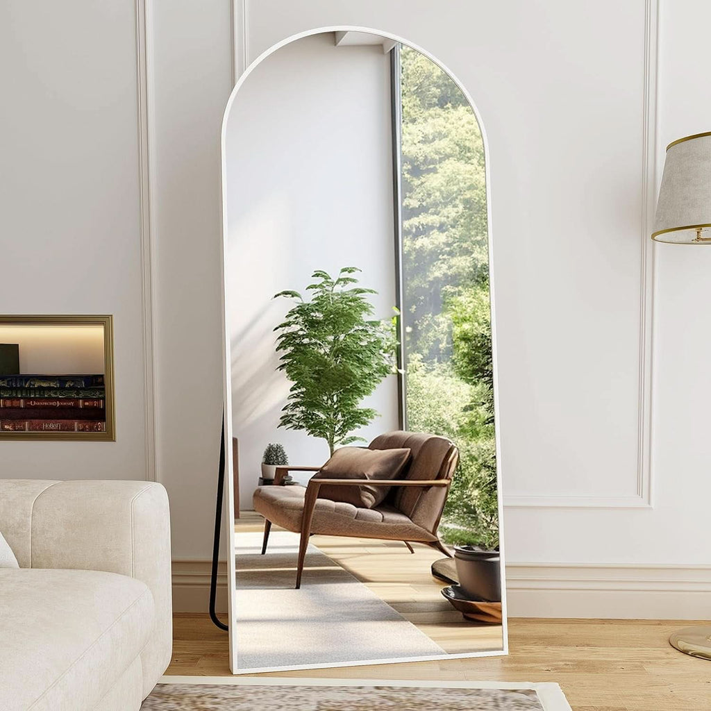 76x34 Arch Full Length Mirror Aluminum Frame For Bedroom