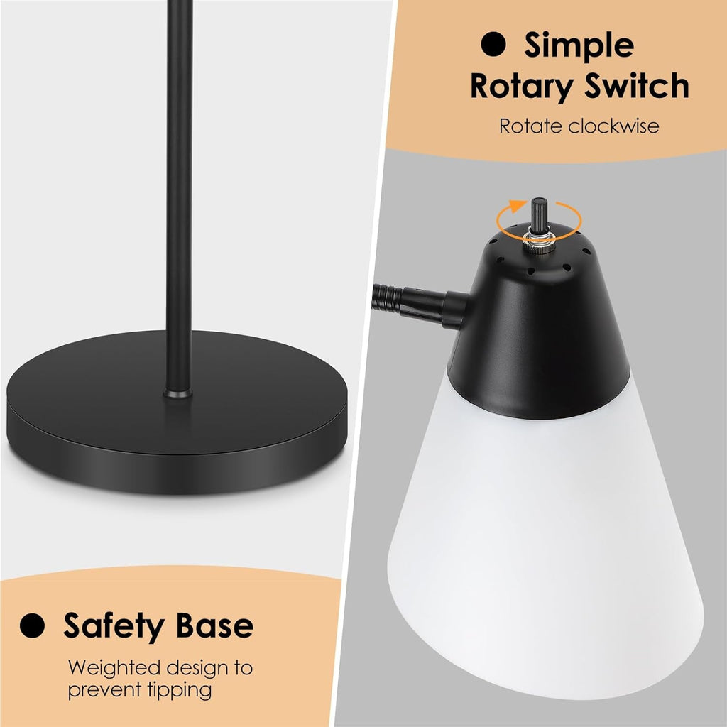 Black Floor Lamp With Adjustable Illuminated Shade