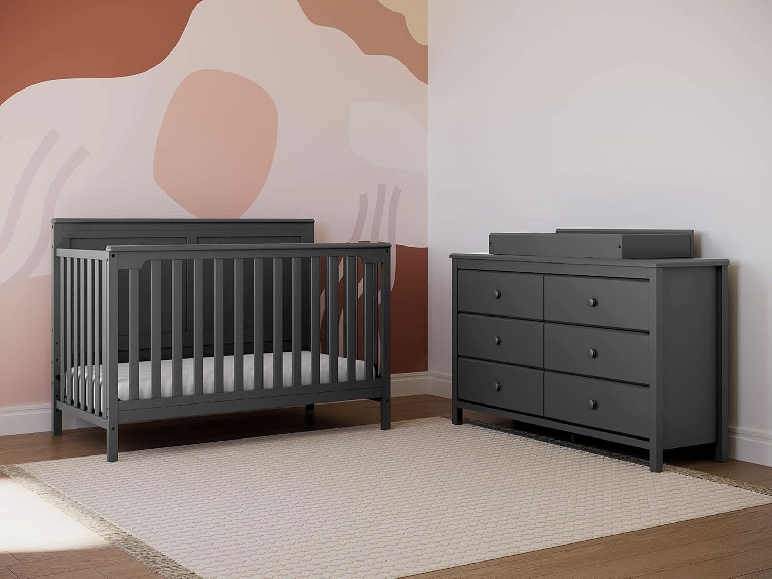 Alpine 6 Drawer Dresser Black GREENGUARD Gold Certified Nursery Furniture