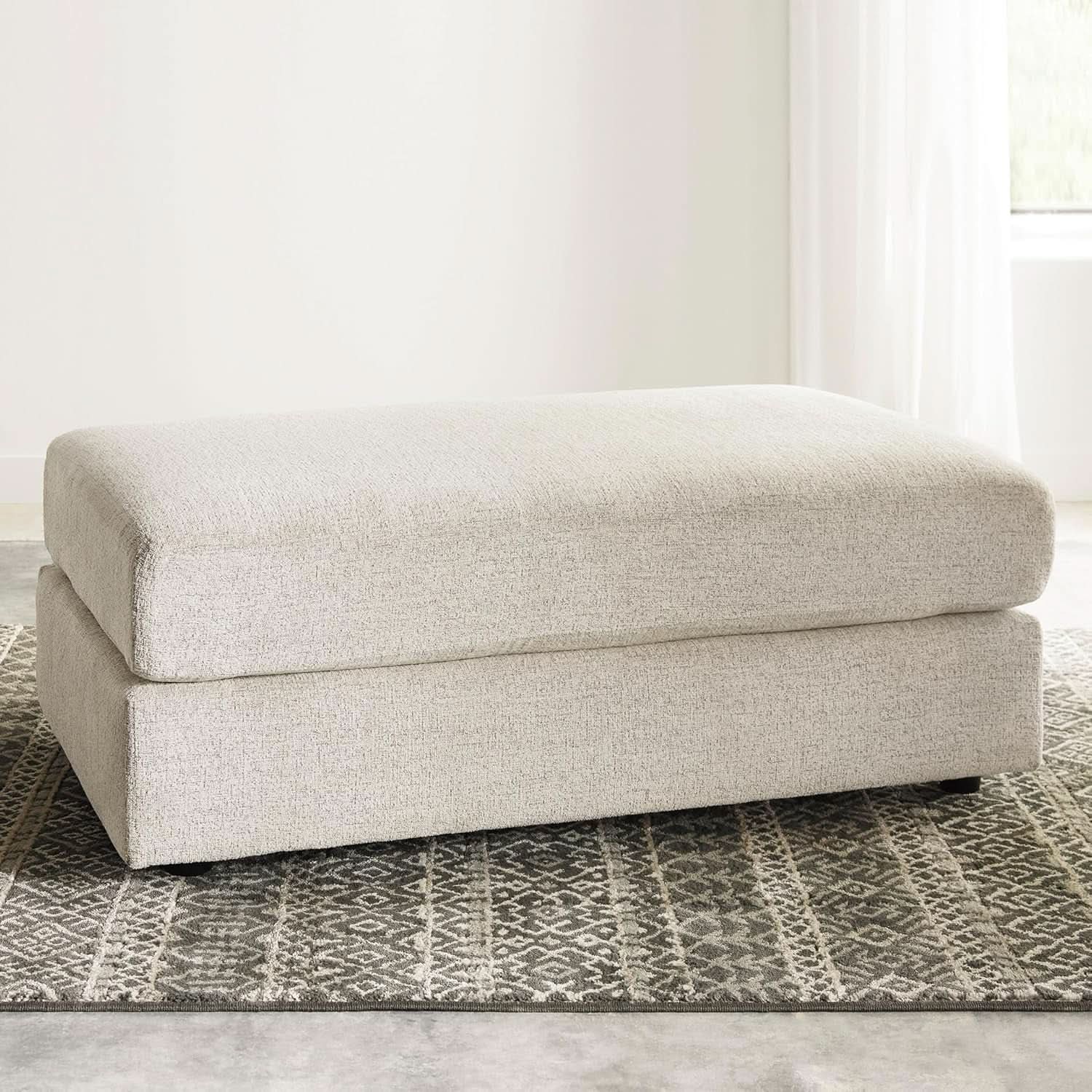 Soletren Oversized Ottoman Off White Modern Furniture