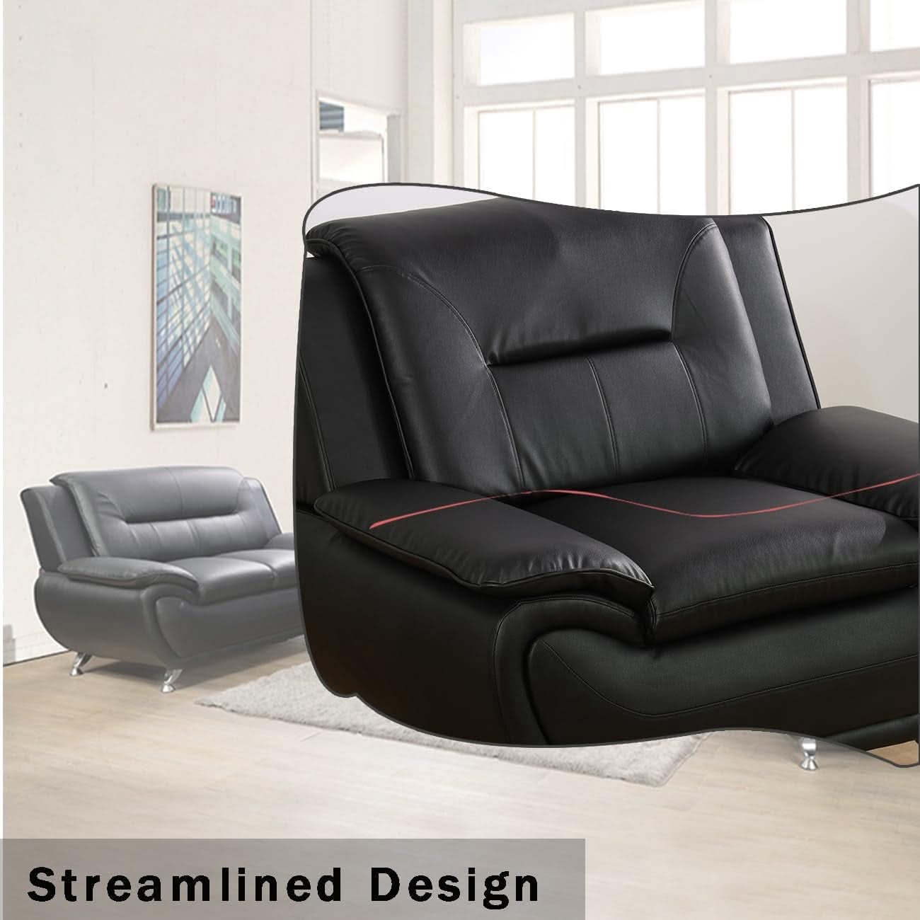 Leather Couches For Living Room Black Sofa And Loveseat Set