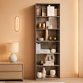 6 Tier Open Bookcase Gray Freestanding For Bedroom Space