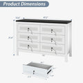 White 47 Inch Dresser For Bedroom Storage Organization