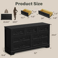 Seven Drawer Dresser For Bedroom Black Finish Storage