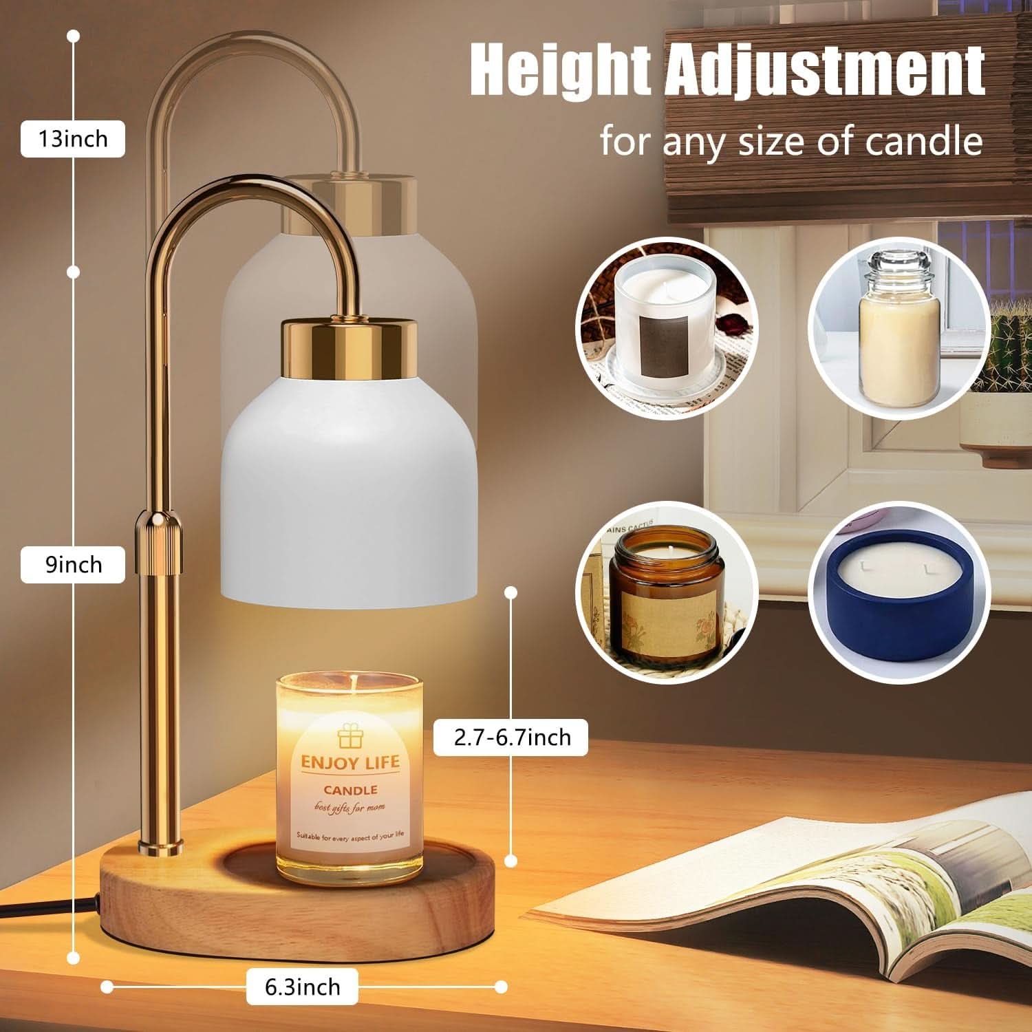 Candle Warmer Lamp With Adjustable Dimmer Brightness