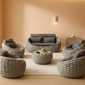 Six Piece Aluminum Patio Furniture Set With Cushions