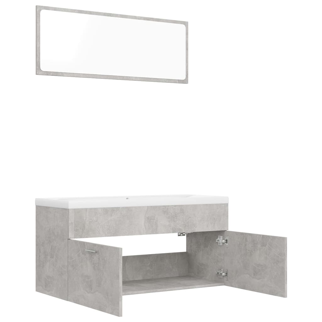 NNEVL Bathroom Furniture Set Concrete Grey Chipboard