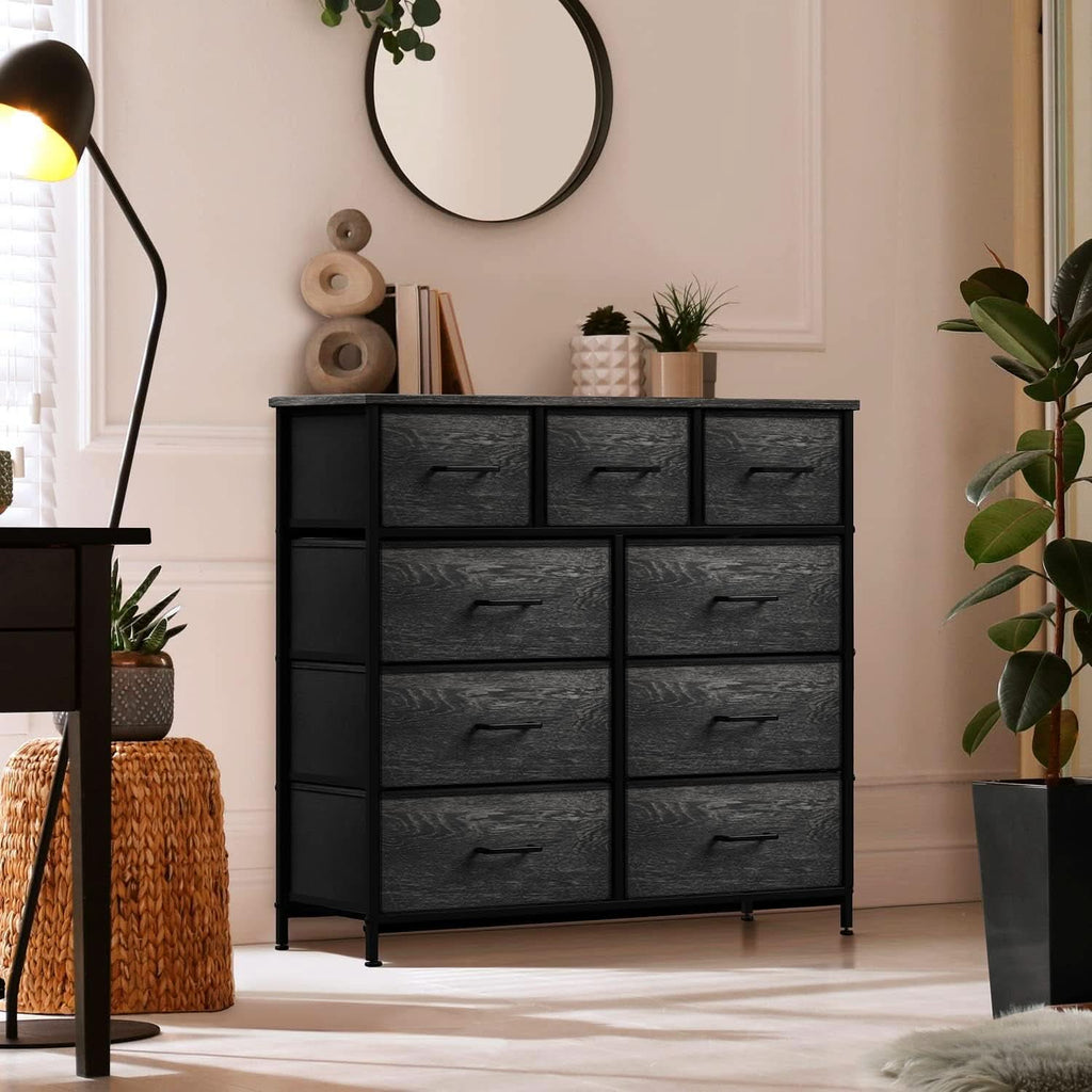 Faux Wood Dresser 9 Drawers For Bedroom Furniture Storage