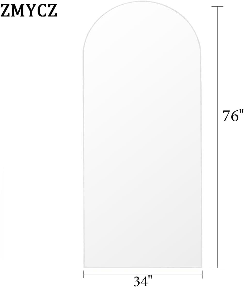 76x34 Arch Full Length Mirror Aluminum Frame For Bedroom