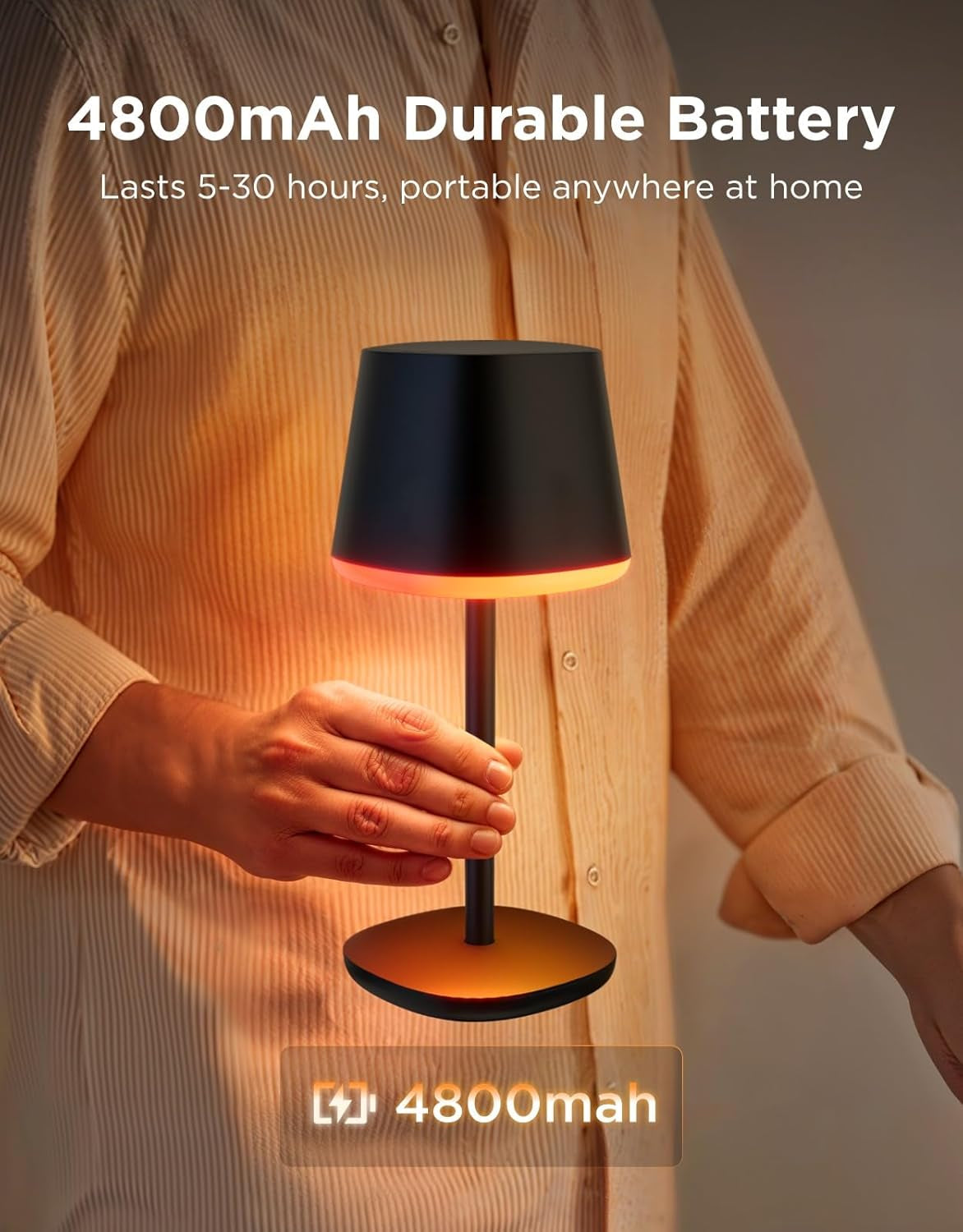 Rechargeable Cordless Table Lamp for Small Bedroom