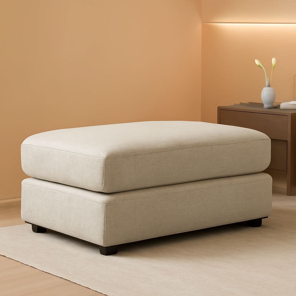 Soletren Oversized Ottoman Off White Modern Furniture