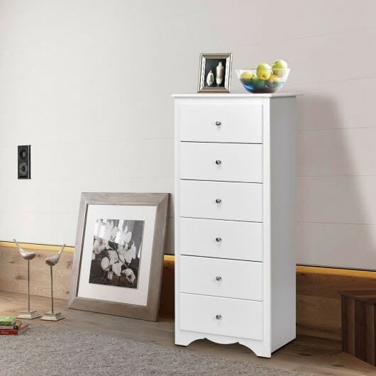 6 Drawers Chest Dresser Clothes Storage Bedroom Furniture Cabinet-Brown