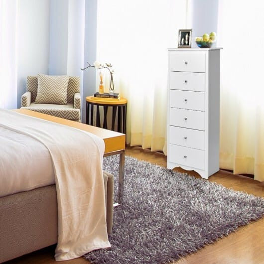 6 Drawers Chest Dresser Clothes Storage Bedroom Furniture Cabinet-Brown
