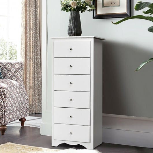 6 Drawers Chest Dresser Clothes Storage Bedroom Furniture Cabinet-Brown