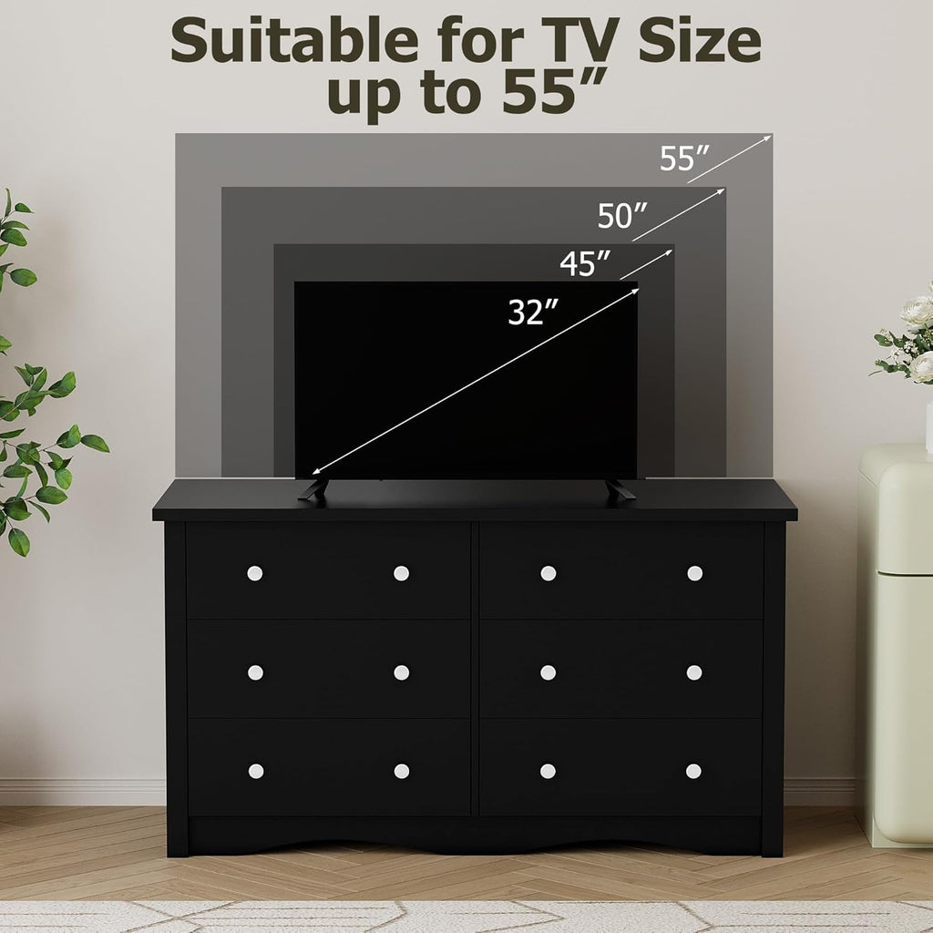 Black Premium Bedroom Dresser With Storage Drawers