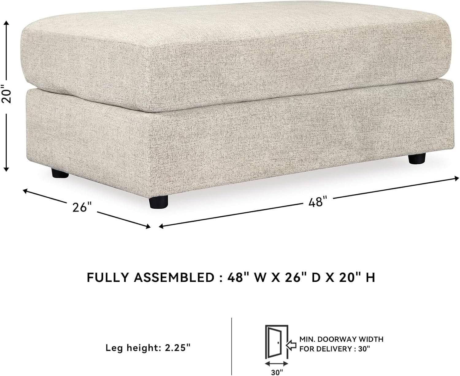 Soletren Oversized Ottoman Off White Modern Furniture