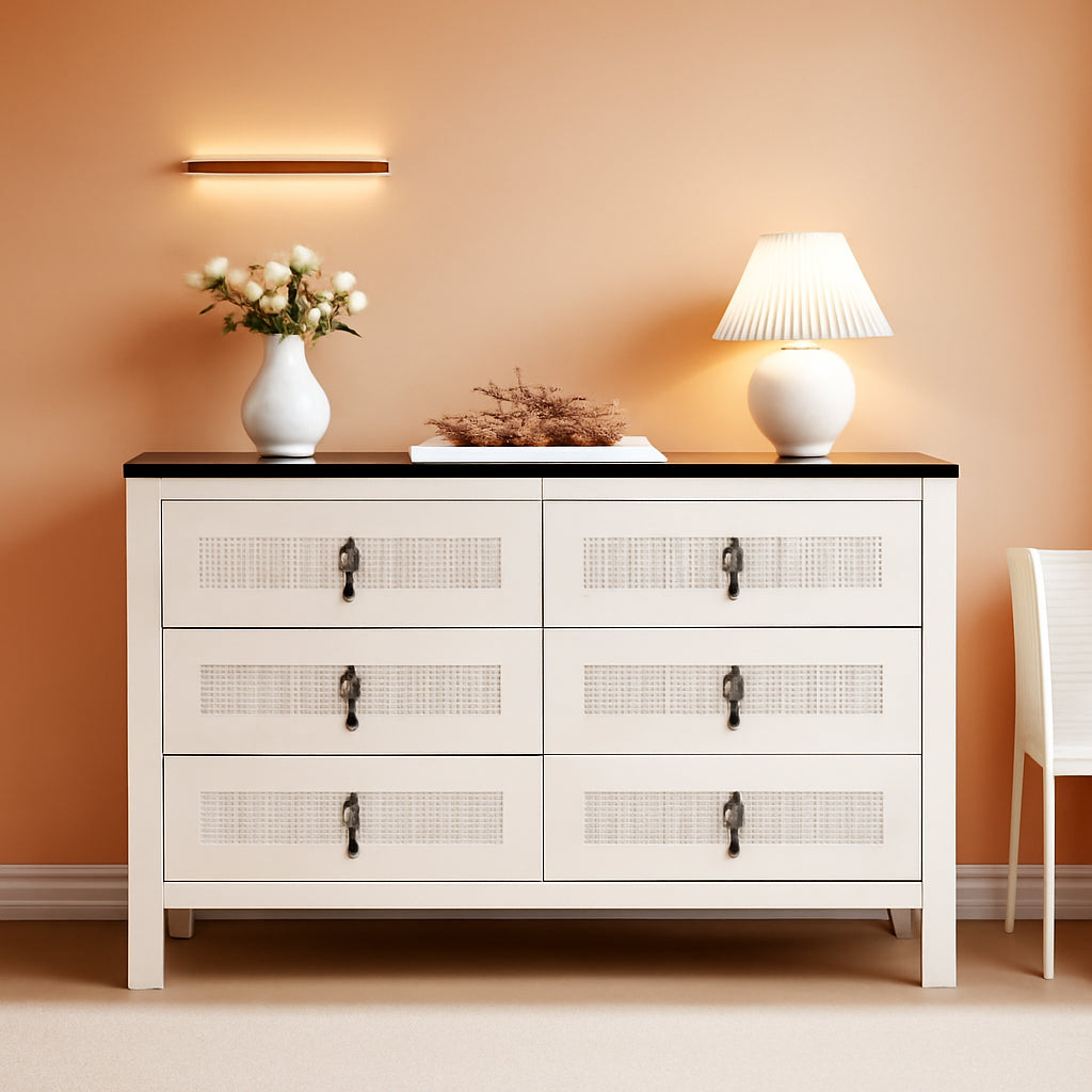 White 47 Inch Dresser For Bedroom Storage Organization
