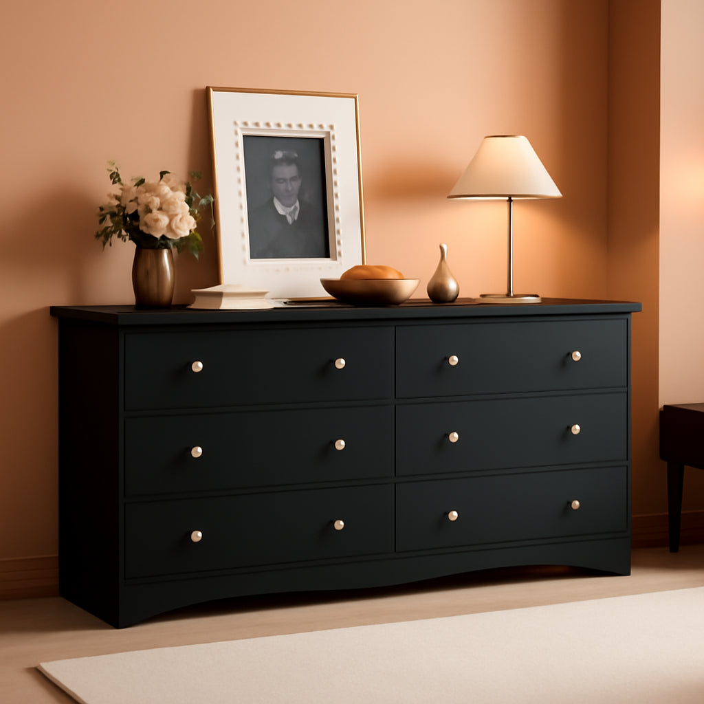 Black Premium Bedroom Dresser With Storage Drawers