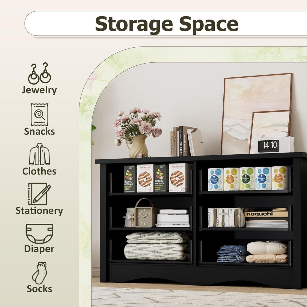Black Premium Bedroom Dresser With Storage Drawers