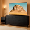 63 Inch TV Stand Dresser With 10 Fabric Drawers Black