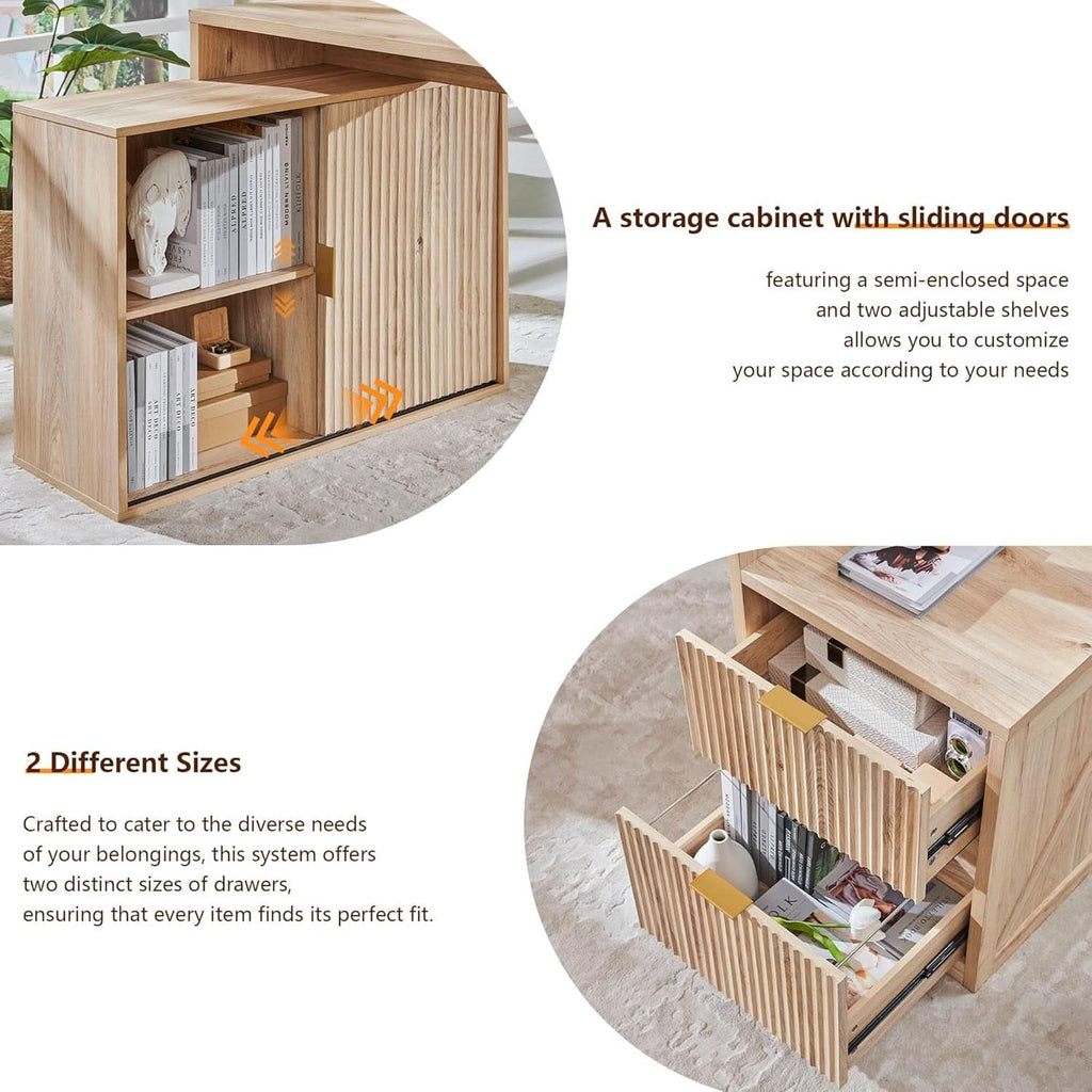 67-Inch L-Shaped Desk With Integrated Power Outlets