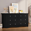 Matte Black 58 Inches Wooden Dresser Bedroom Console