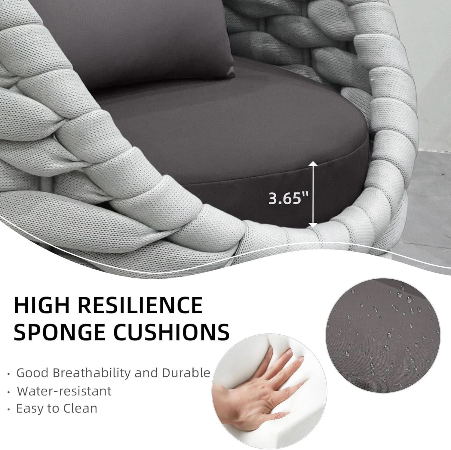 Six Piece Aluminum Patio Furniture Set With Cushions