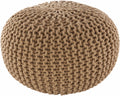 Carr Beige Knitted Cotton Pouf