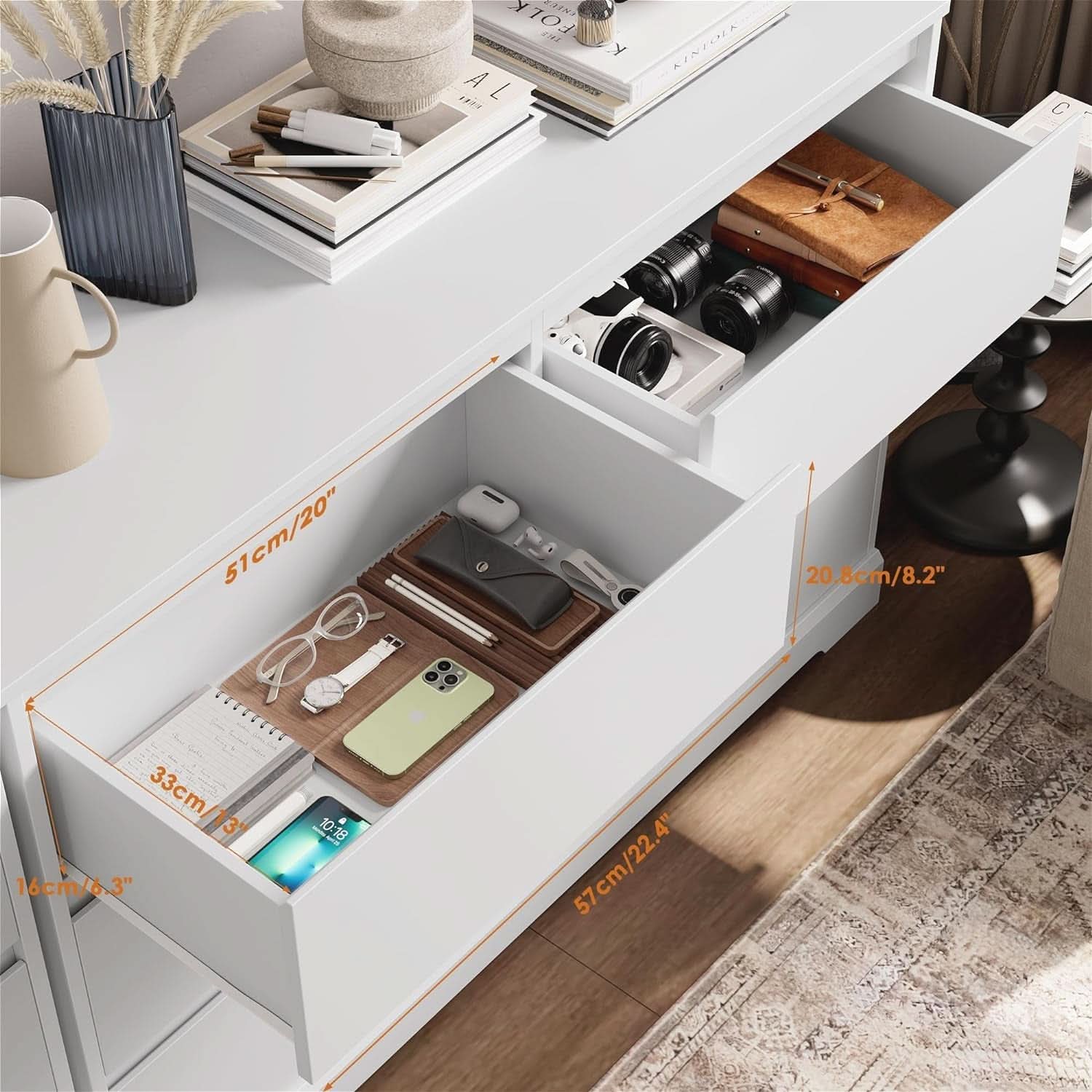 White Six Drawer Dresser For Bedroom Storage Solutions