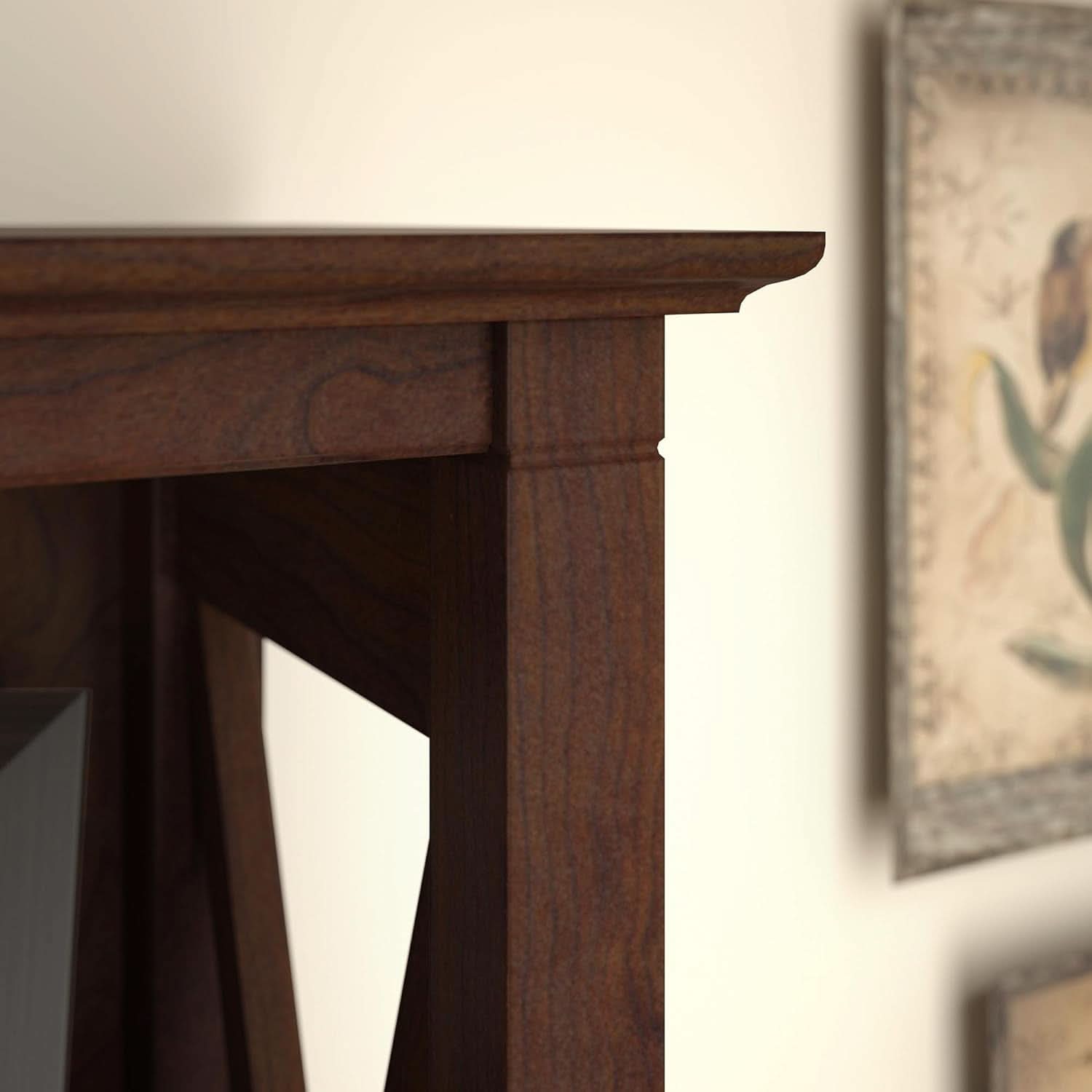 Bush Furniture Tall 5 Shelf Bookcase Bing Cherry Finish