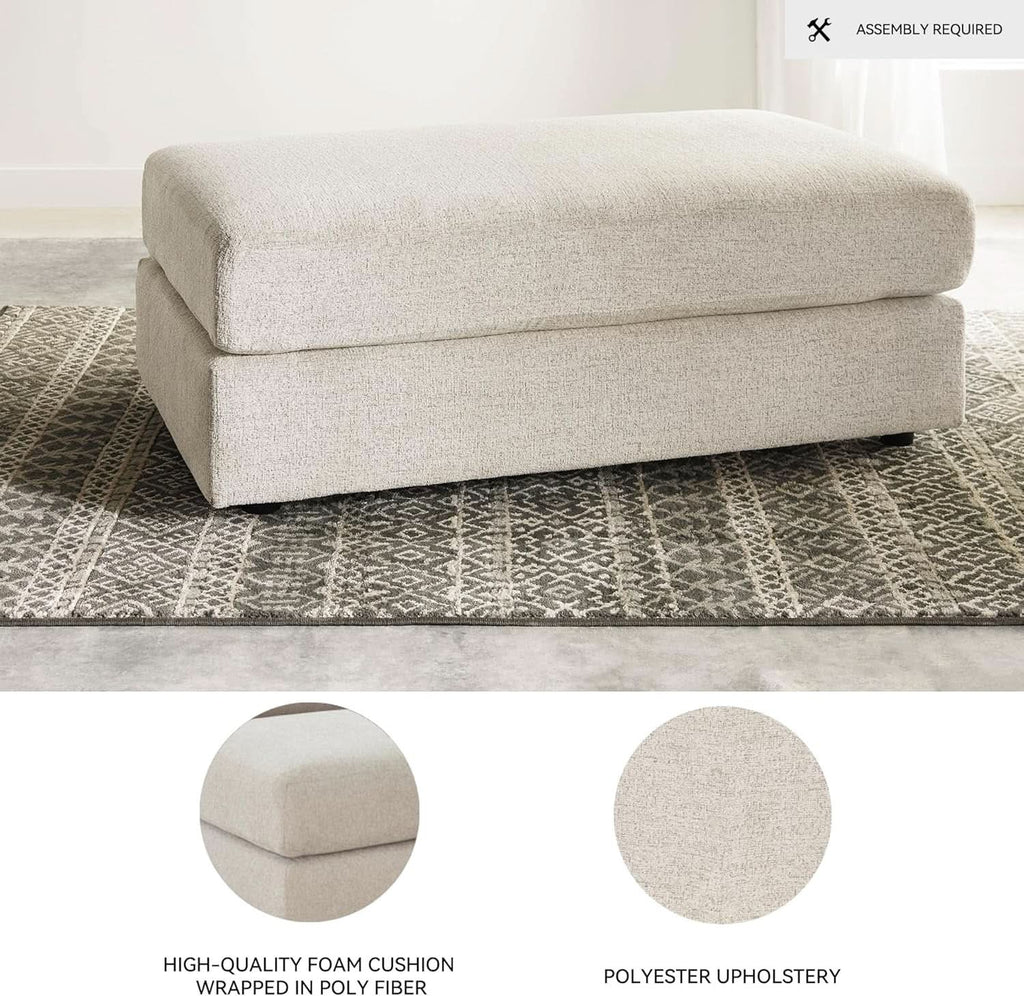 Soletren Oversized Ottoman Off White Modern Furniture