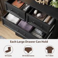 Black Farmhouse Dresser Six Drawer Bedroom Storage
